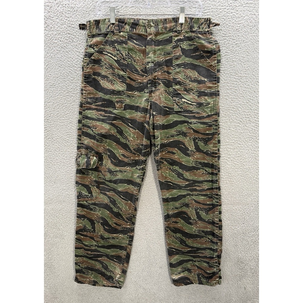 Vintage Camouflage Pants Mens 34x30 Tiger Stripe Camo Cargo Lightweight 70s 80s